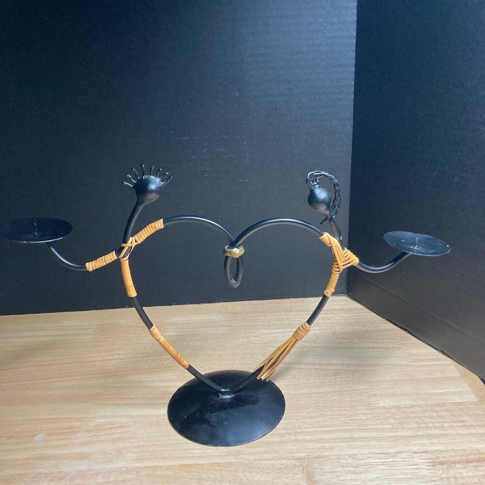 Candle Laurids Lonborg Rattan Metal Wire Candle Holders Danish. Pre-Owned